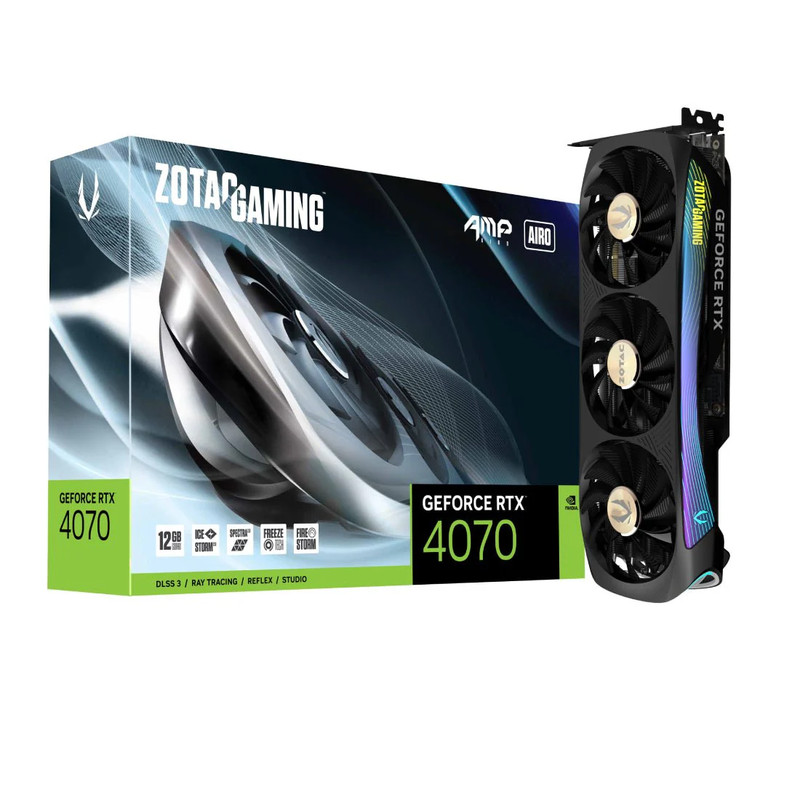 Zotac Gaming GeForce RTX 4070 AMP AIRO 12GB GDDR6X Graphics Card ZT-D40700F-10P - كرت شاشة
